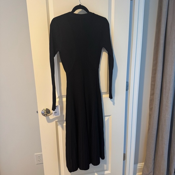 NWT Simkhai Melba Ribbed Black Long Sleeved Midi Dress | L - Picture 7 of 11